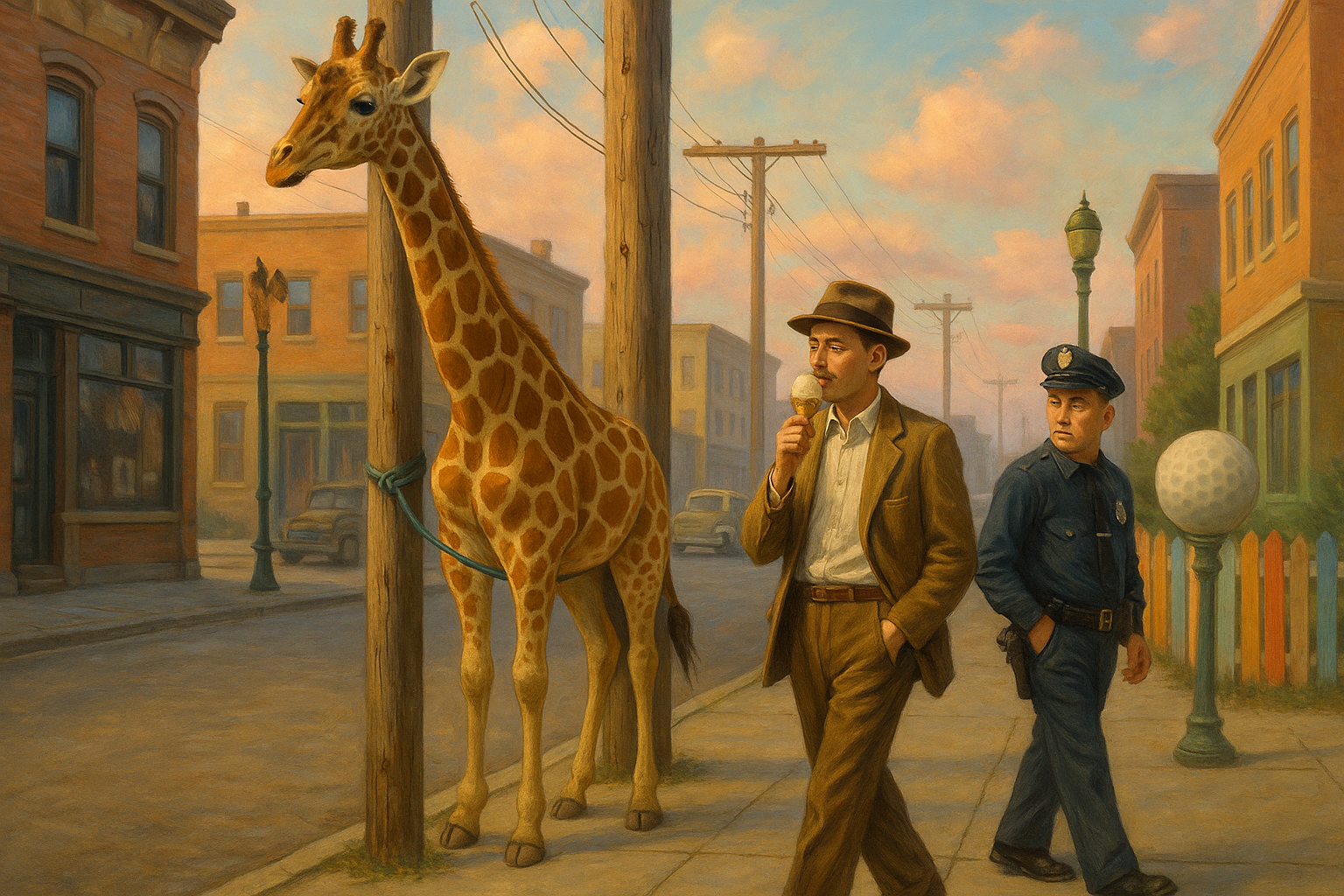 Giraffe on City Street