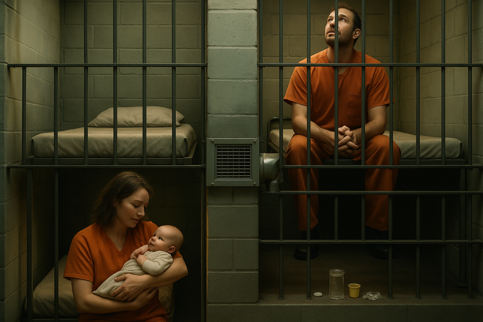 Two prison inmates conceive a baby without meeting, using an air vent between separate cells.